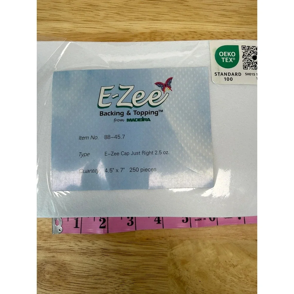 Madeira E-Zee Cap Just Right 2.5 oz Embroidery Stabilizer 4.5x7 250pc